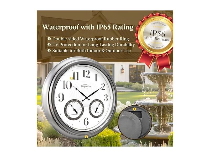 Illuminated Atomic Smart Sensor Night Wall Clock 18 Inch Outdoor Waterproof image number 3