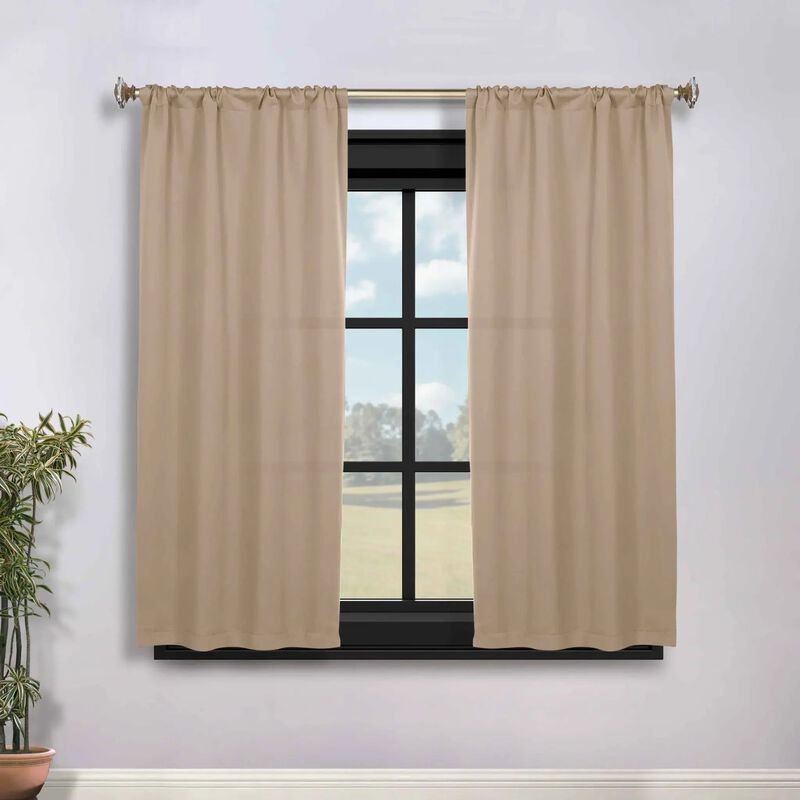 Blackout Curtain Set of 2, Solid Window Drapes for Bedroom and Living Room image number 1