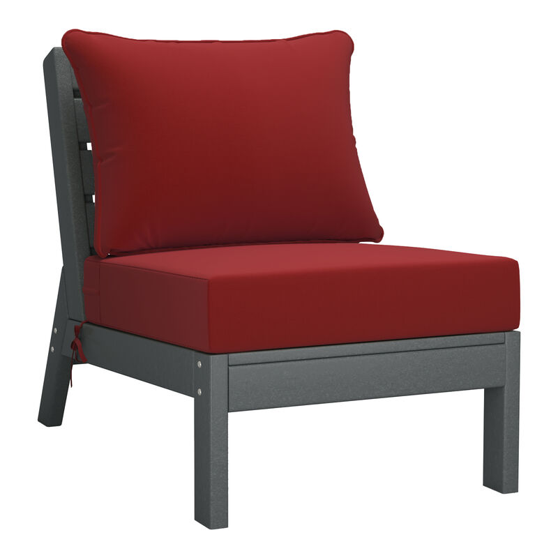 WestinTrends Outdoor Patio HDPE Sectional Sofa with Patio Cushions