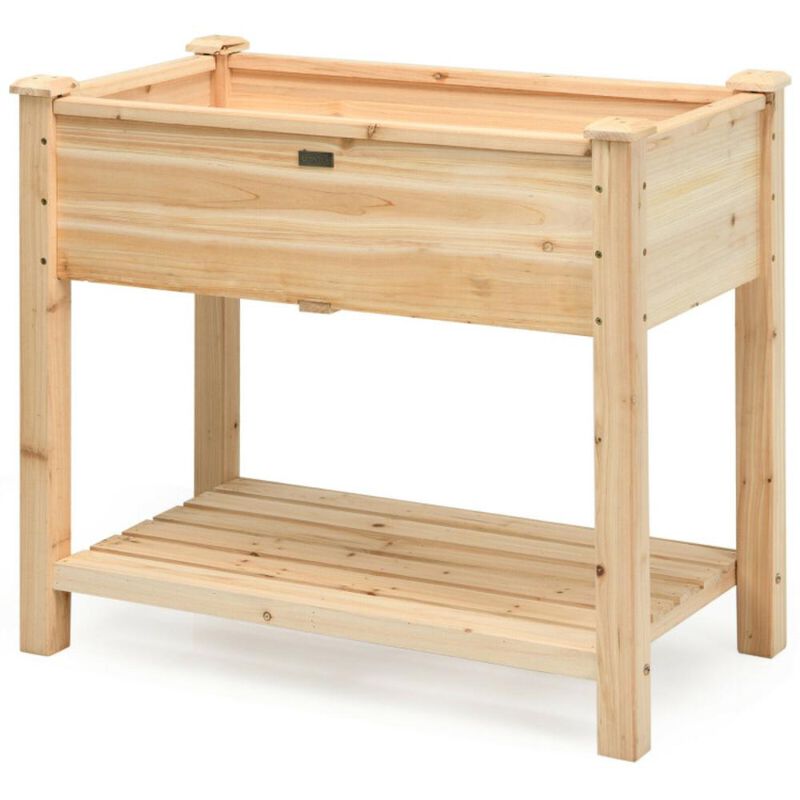 Hivvago Raised Garden Elevated Wood Planter Box Stand