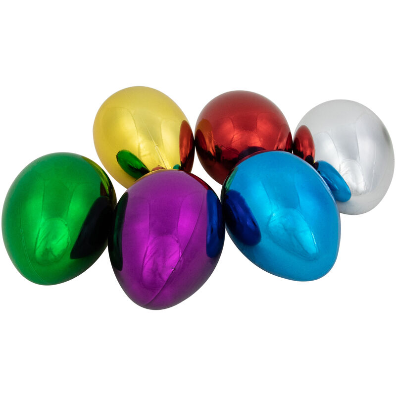 6ct Multicolor Metallic Easter Egg Decorations 3.5"