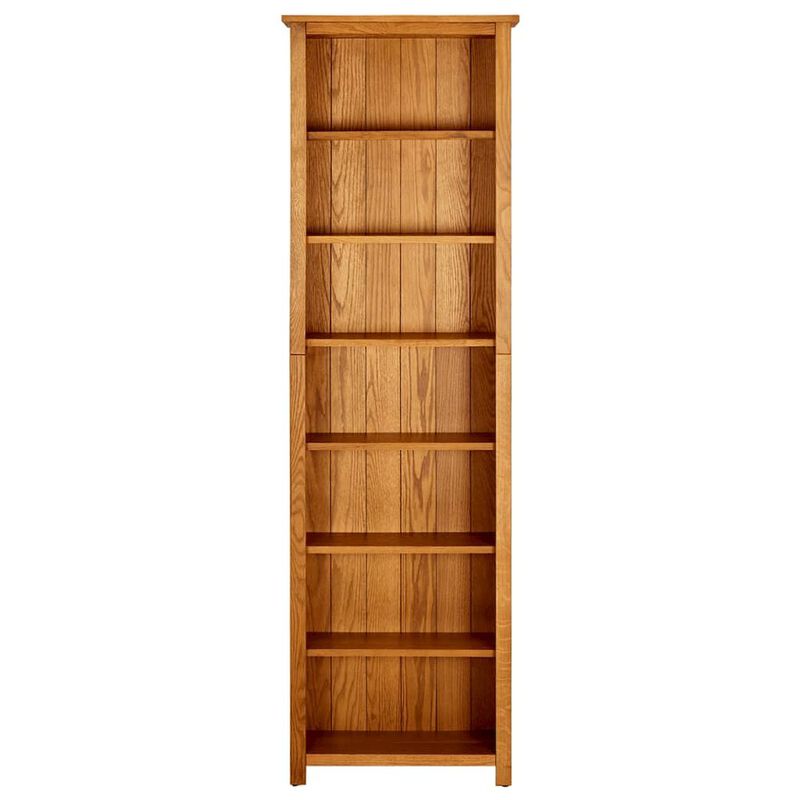 Bookcase Natural Oak Solid oak wood with oak veneered MDF Tall