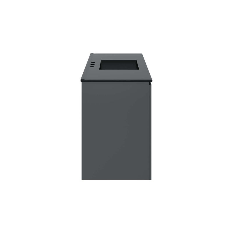 Modway Bryn 48" Modern Wood/Ceramic Wall-Mount Bathroom Vanity in Gray/Black image number 2