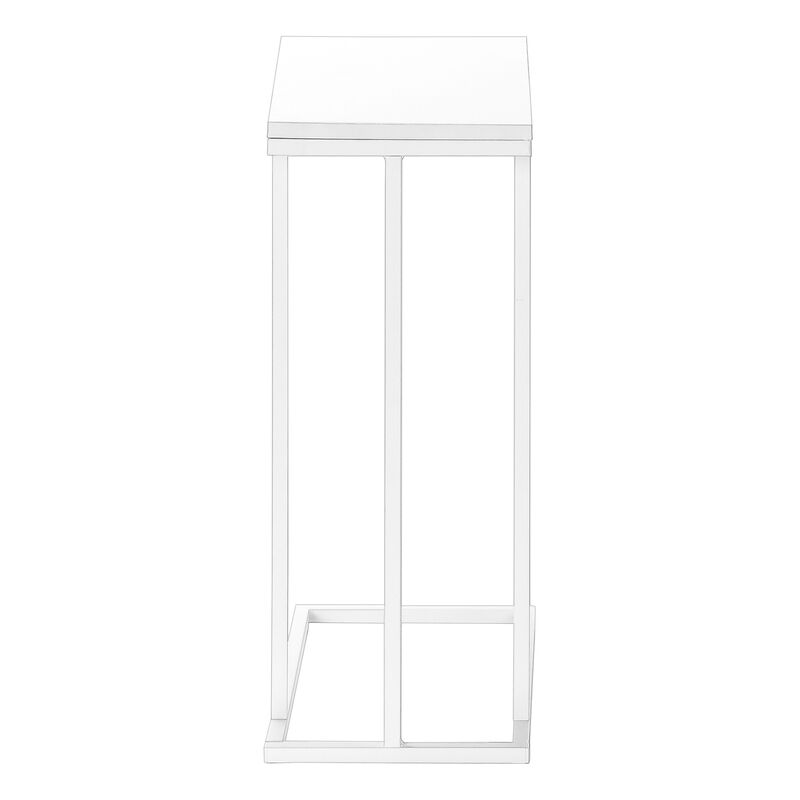 Monarch Specialties I 3468 Accent Table, C-shaped, End, Side, Snack, Living Room, Bedroom, Metal, Laminate, White, Contemporary, Modern image number 6