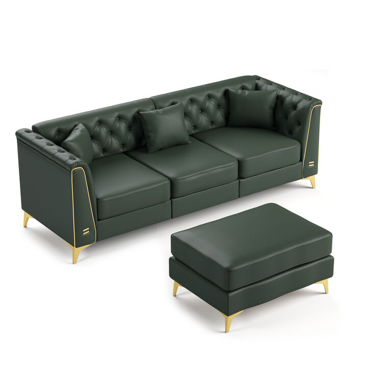 Wotvo 81.5" 3-Seater Modular Chesterfield Sofa