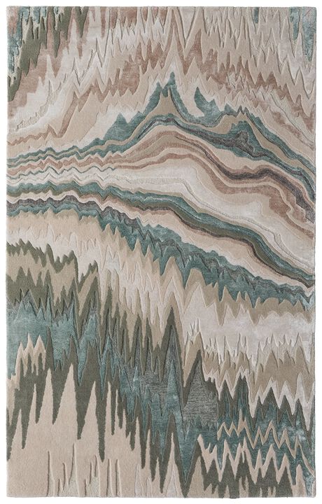 Maridian 8A70F Green 5' x 8' Rug