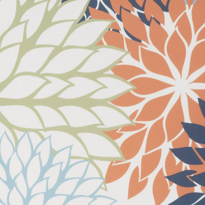 HomeRoots 20" Orange Green and Blue Floral Indoor Outdoor Throw Pillow image number 4