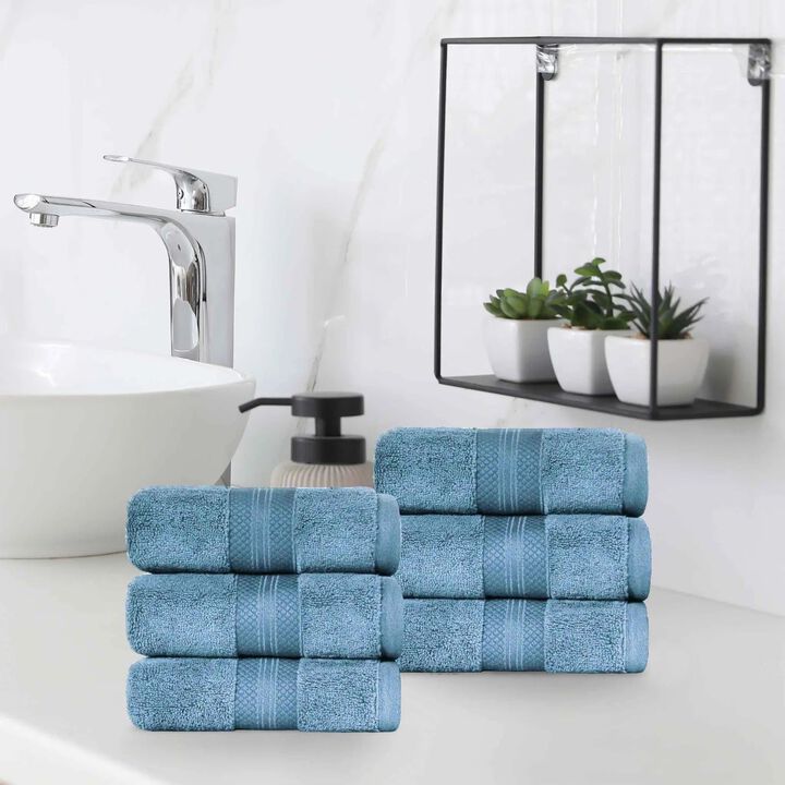 6 Pack Turkish Cotton Hand Towels Set, Soft Quick Dry Absorbent Towels for Bathroom Kitchen