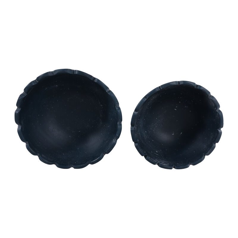 S/2 10/12" Scallop Edge Terracotta Bowls, Blue image number 5
