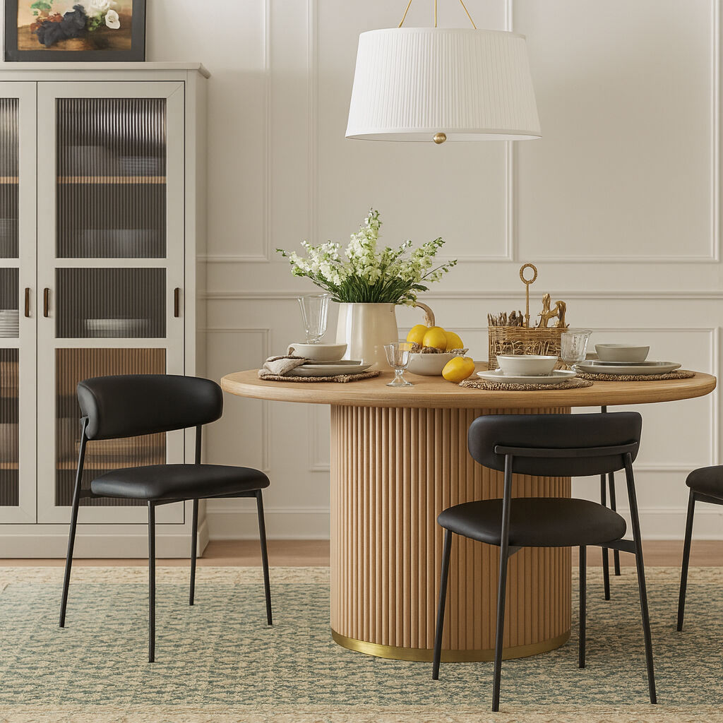 Meridian Furniture Lupita Black Vegan Leather Dining Chair, Set of 2