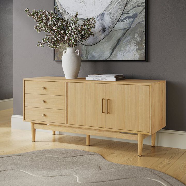 Jofran Olson 57 Mid-Century Modern Scandinavian Console TV Stand Storage Cabinet