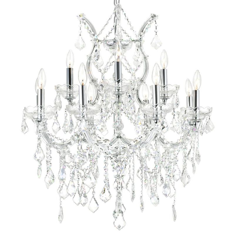 Maria Theresa 13 Light Up Chandelier With Chrome Finish