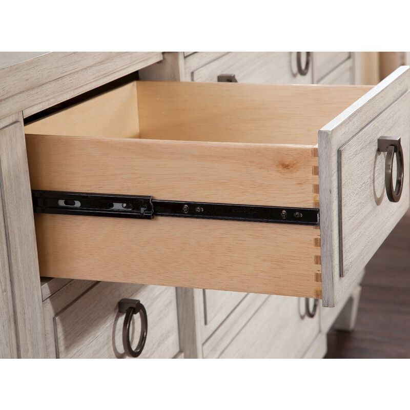 American Woodcrafters Salter Path Dresser - White Grain