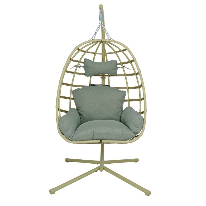 Hivvago Egg Chair with Stand & Washable Cushion