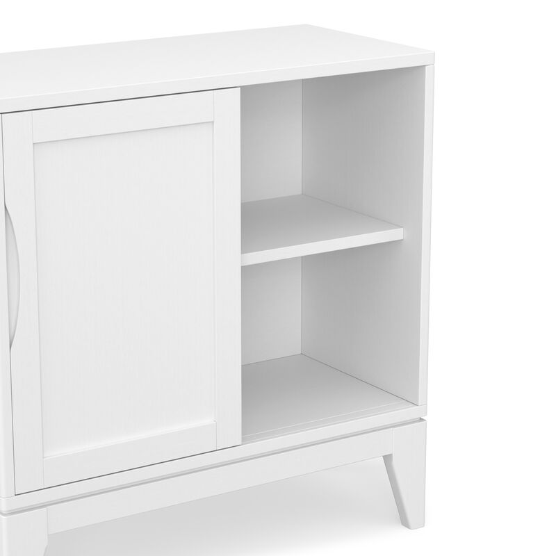 Harper 30 inch Wide Solid Hardwood Mid-Century Modern Low Storage Cabinet in White image number 8