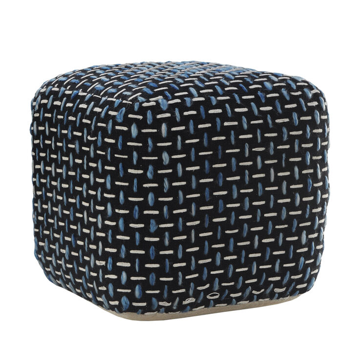 Durable Fabric Geometric Pouf Ottoman – Accent Floor Cushion for Living Room