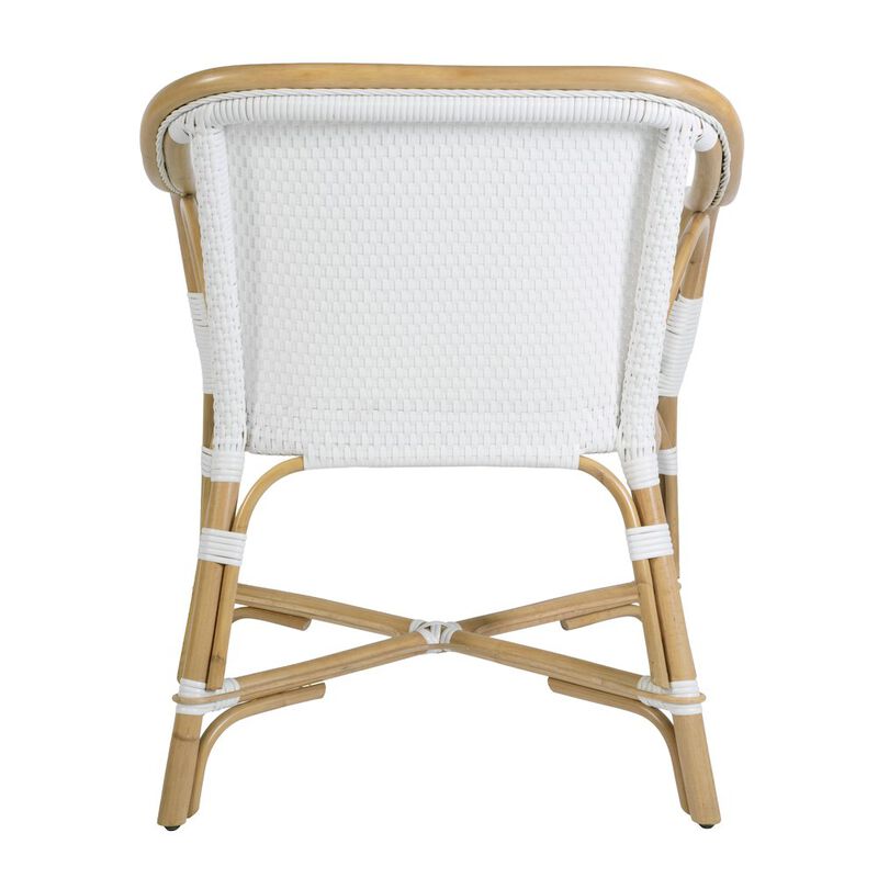 Butler Specialty Portofino 18.75 in. Seat Height Rattan Arm Chair, White and Navy image number 6