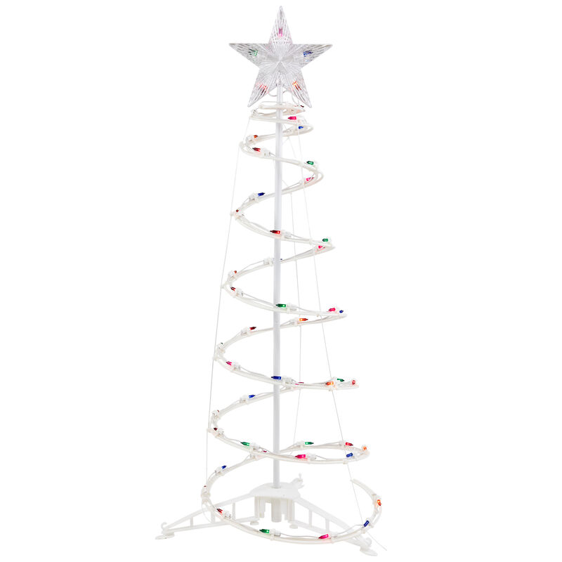3ft Lighted Spiral Cone Tree Outdoor Christmas Decoration  Multi Lights image number 0