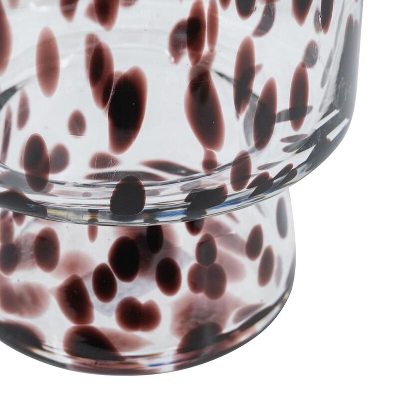 HomeRoots 10" Amber And Clear Abstract Glass Cylinder Table Vase image number 4