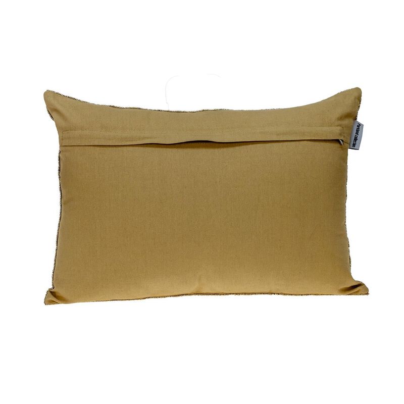 Homezia Shimmering Metallic Gold Beaded Luxury Throw Pillow