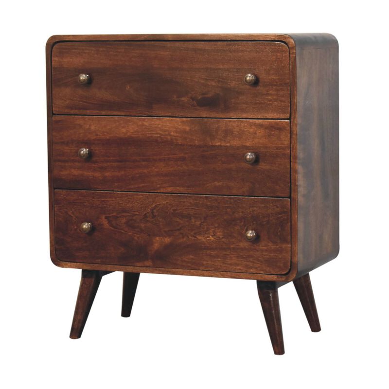 Artisan Furniture Solid Wood Curved California Walnut Chest
