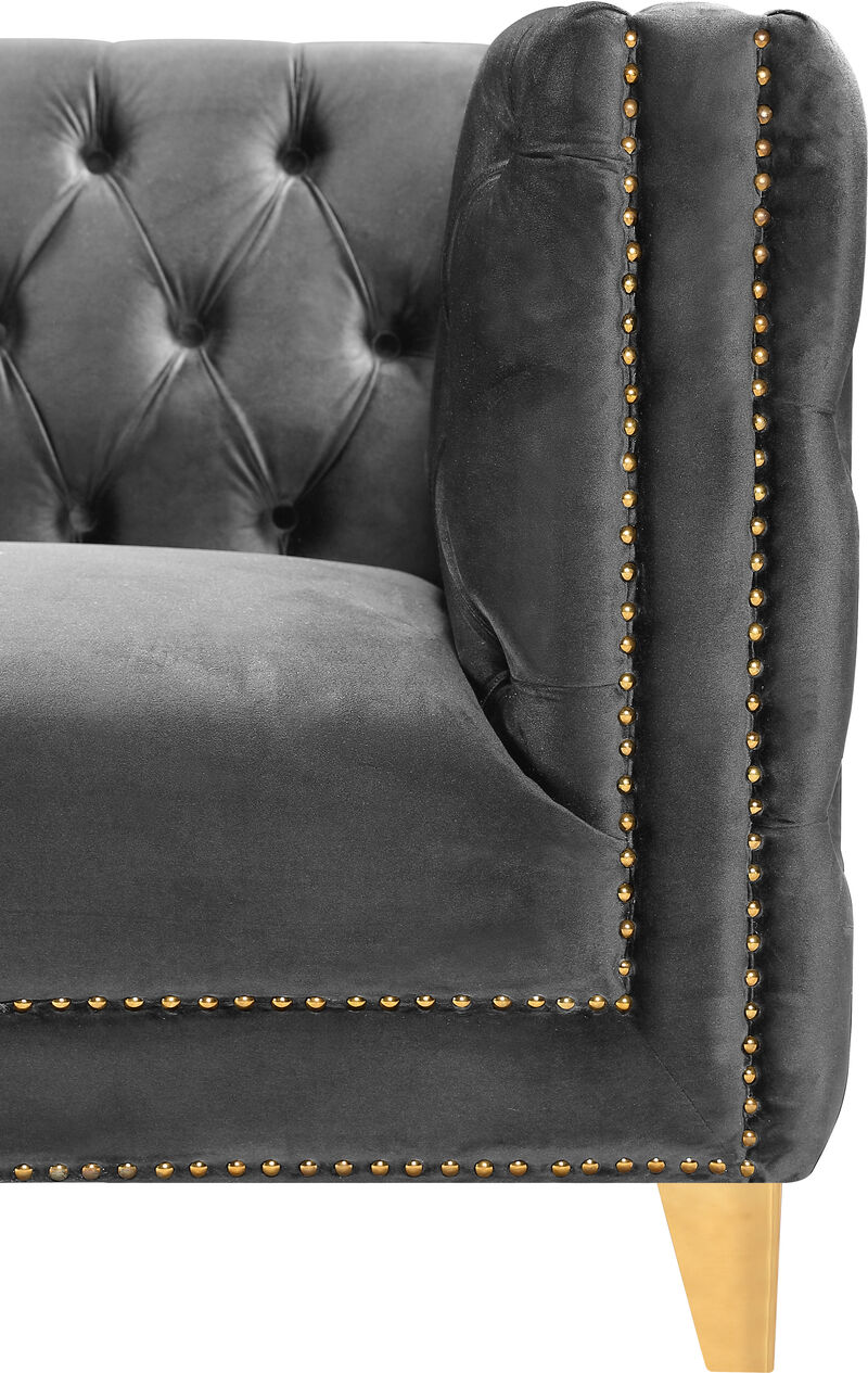 Meridian Furniture Michelle Grey Velvet Loveseat