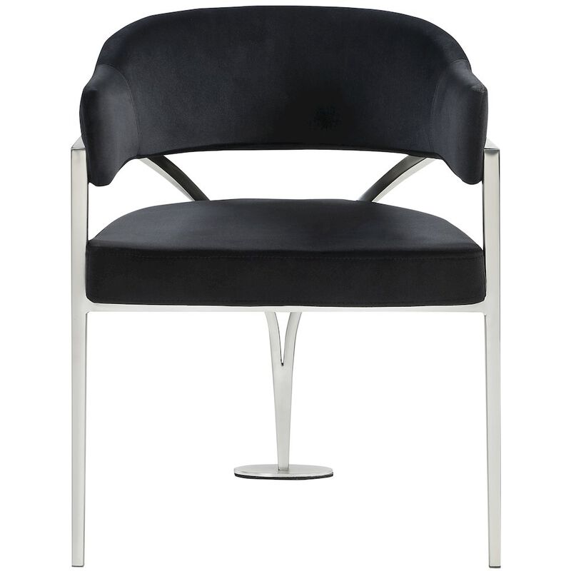 Meridian Furniture Madelyn Black Velvet Dining Chair, Set of 2