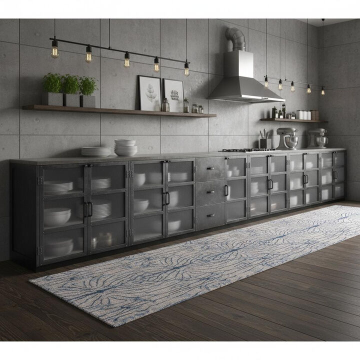 HomeRoots Abstract Power Loom Washable Runner Rug