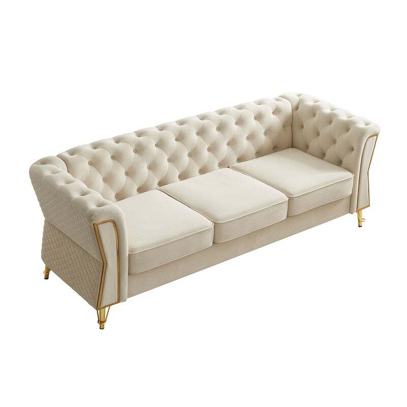 Marpwo Tufted Velvet Sofa image number 2