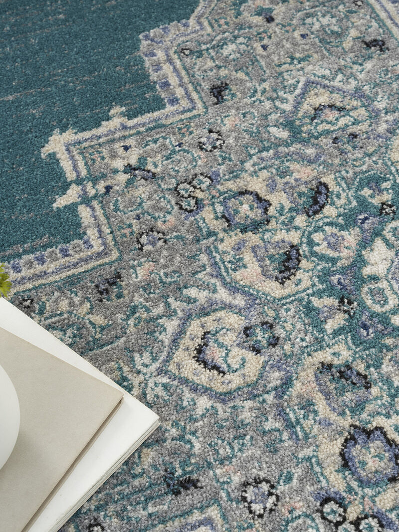 Passion PSN03 Turquoise/Gray 5'3" x 7'3" Rug image number 7