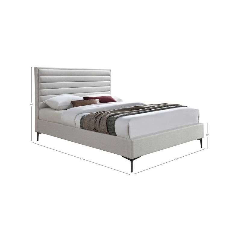 Meridian Furniture Hunter Cream Linen Textured Full Bed