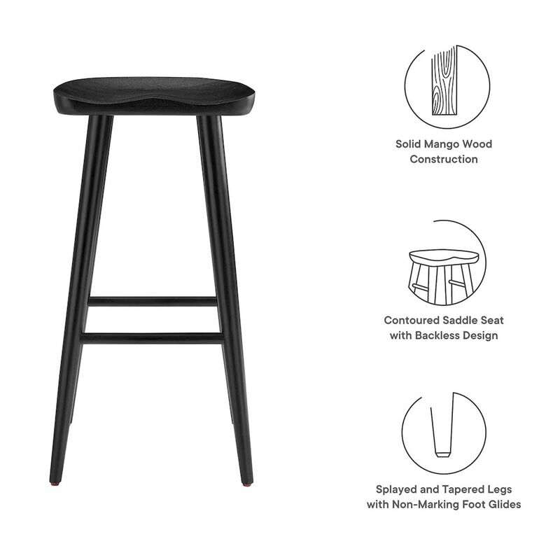 Saville Backless Wood Bar Stools Set of 2 image number 1