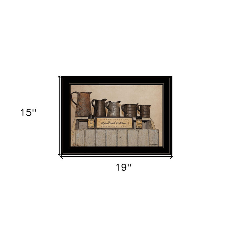HomeRoots A Friend Loveth at All Time 3 Black Framed Print Wall Art image number 4