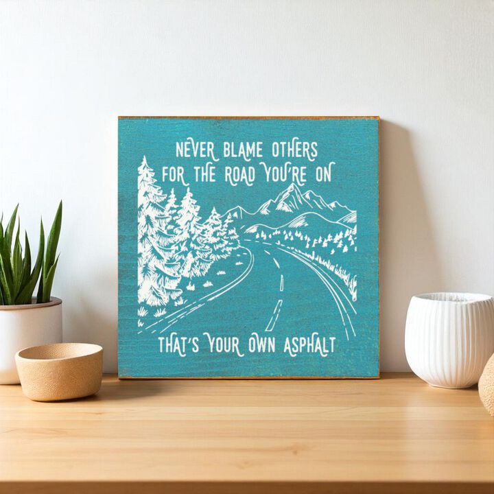 Inspirational Wooden Wall Art Sign Rustic Home Decor Motivational Quote Plaque Never Blame Others