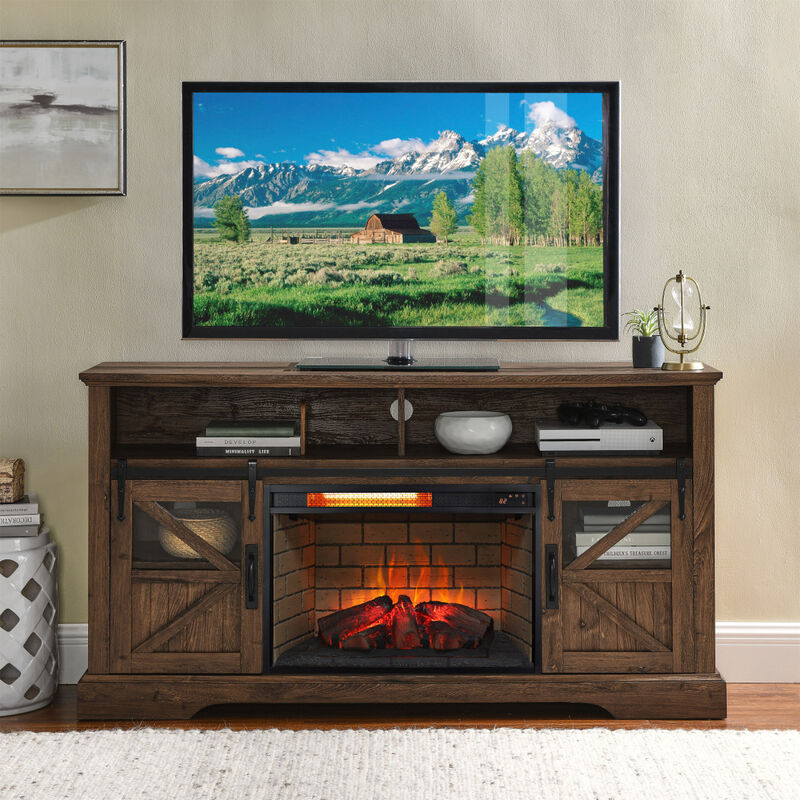 Streamdale 26" Infrared Quartz Fireplace Insert - Woodlog and Brick
