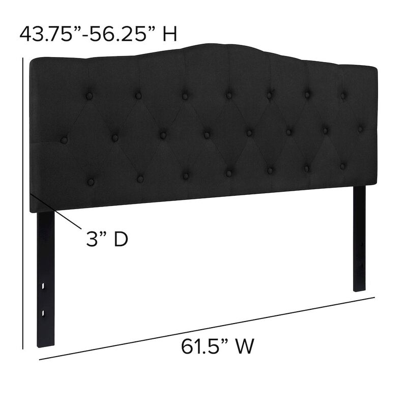 Flash Furniture Tufted Upholstered Queen Size Headboard in Black Fabric image number 3