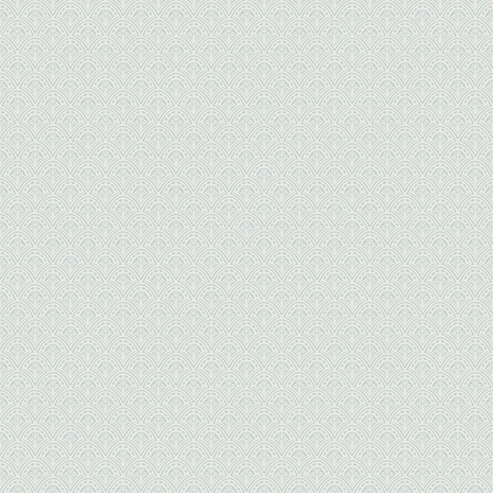 Athena Light Blue Scalloped Botanical Wallpaper (Set of 2)