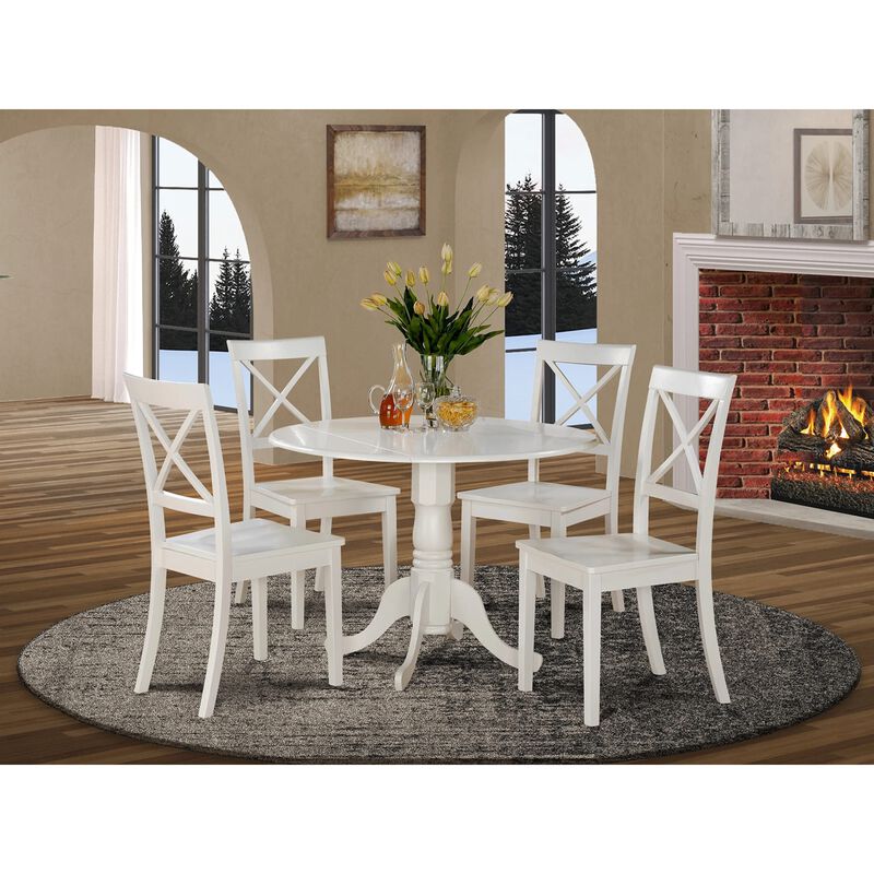 East West Furniture 5  PC  small  Kitchen  Table  set-small  Table  and  4  dinette  Chairs