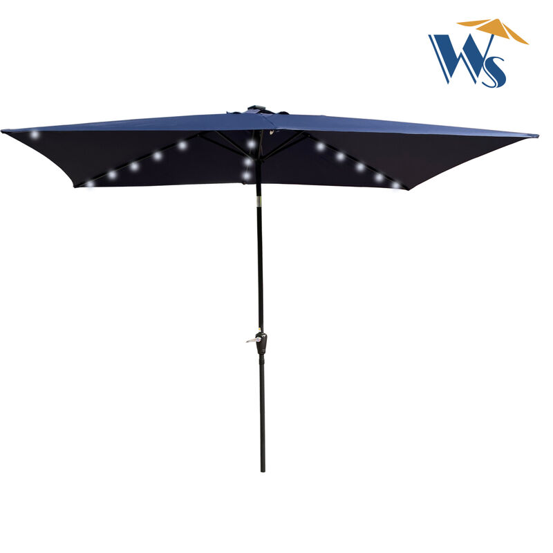 Streamdale 10ft Patio Solar LED Umbrella w/ Crank