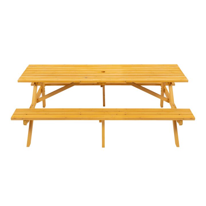 Kofrif 8‑Person Solid Fir Wood Picnic Table