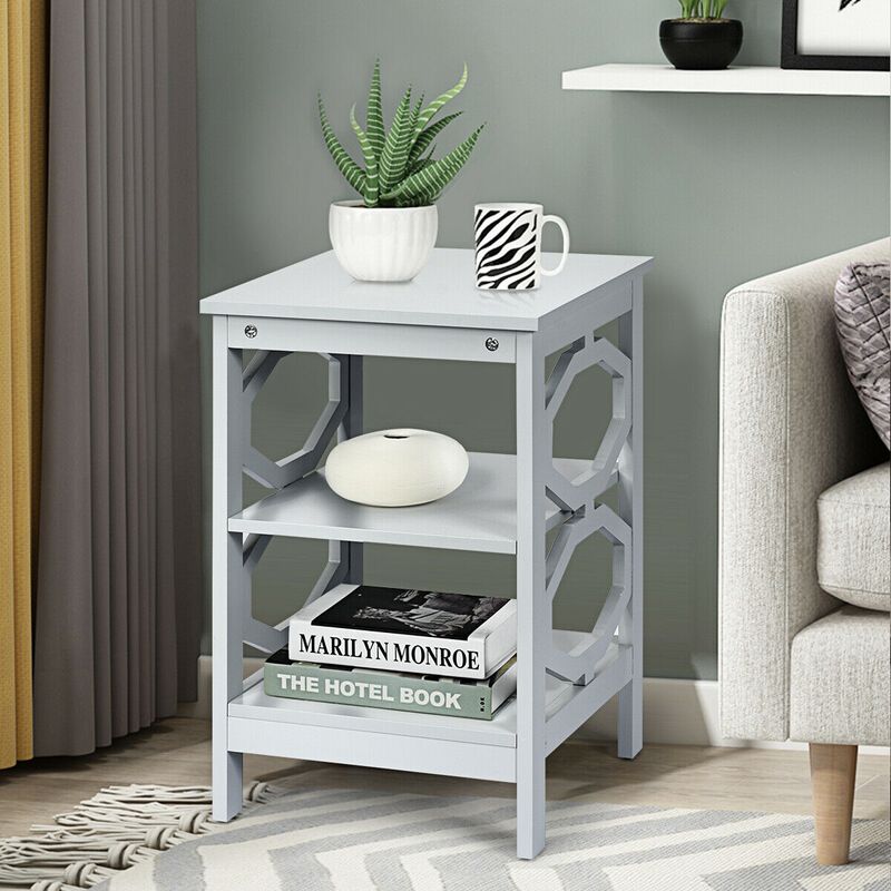 3-Tier Nightstand Sofa Side End Accent Table