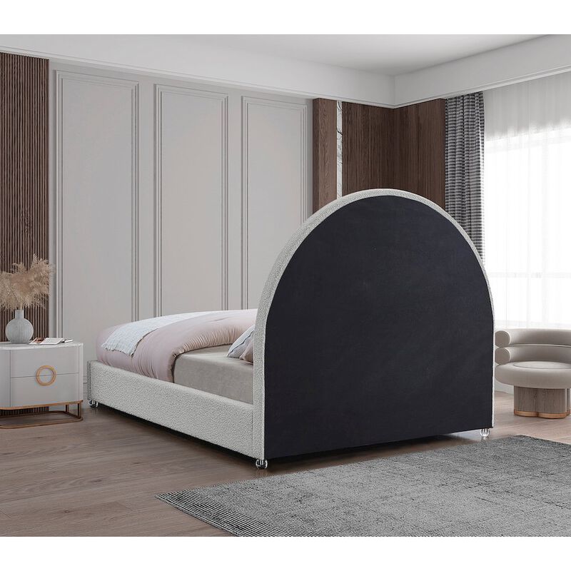 Meridian Furniture Milo Cream Fabric Queen Bed