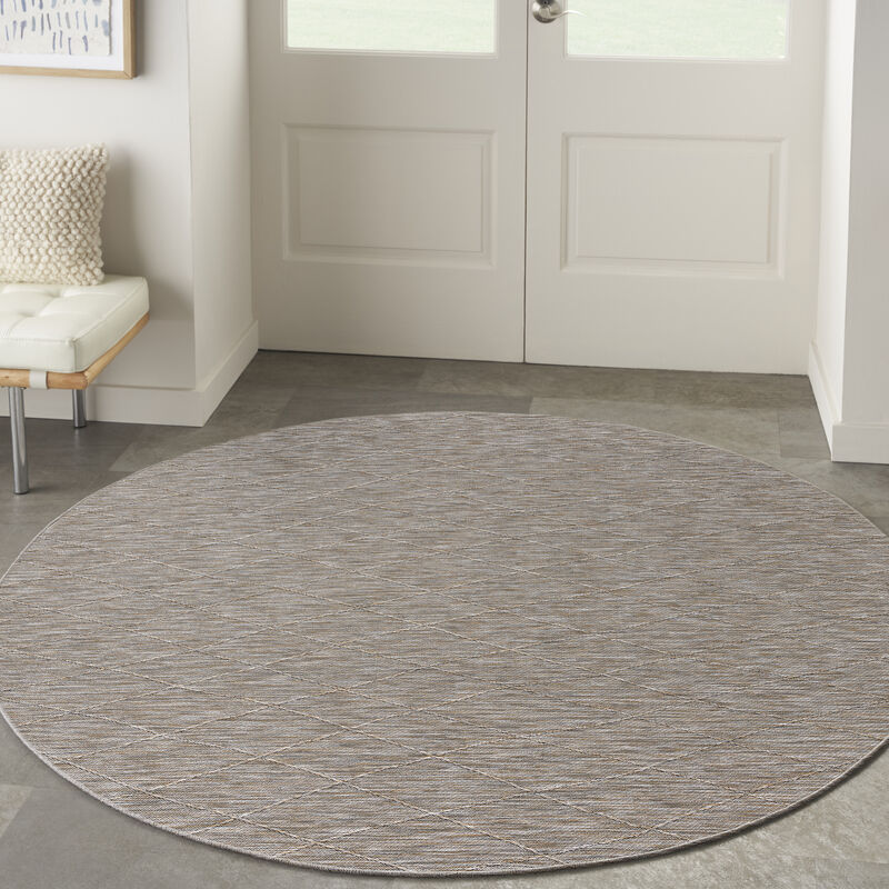Washable Solutions WSL01 Gray/Mocha 8' x Round Rug