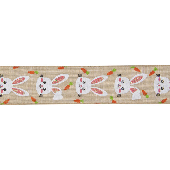 Natural Brown Spring Easter Wired Craft Ribbon 2.5" x 10 Yards