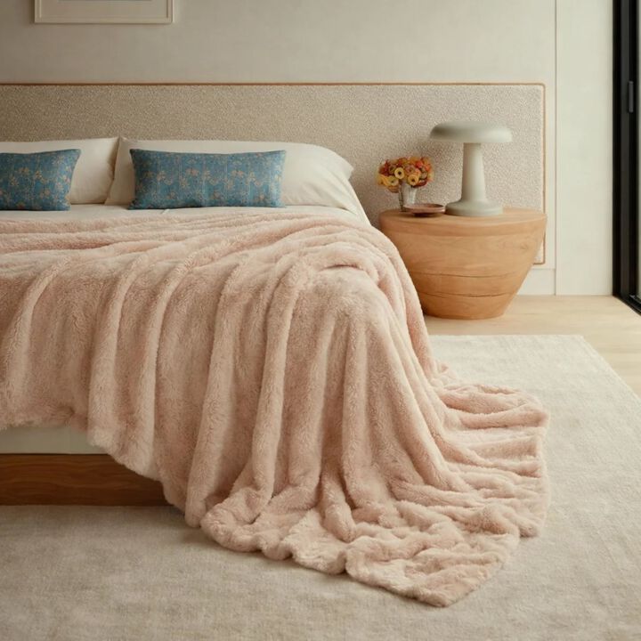 Hermosa Large Faux Fur Throw Blanket