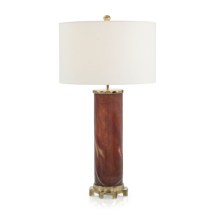 Burnt Sienna Marbled Glass Table Lamp