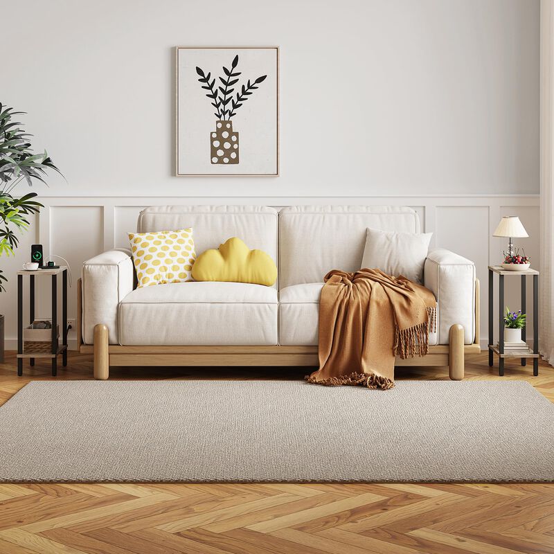 TUTOTAK Small Side Table, Narrow End Table, Set of 2, Skinny Sofa Table, Slim Nightstand, Couch Table, Living Room, Bed Room, Gr