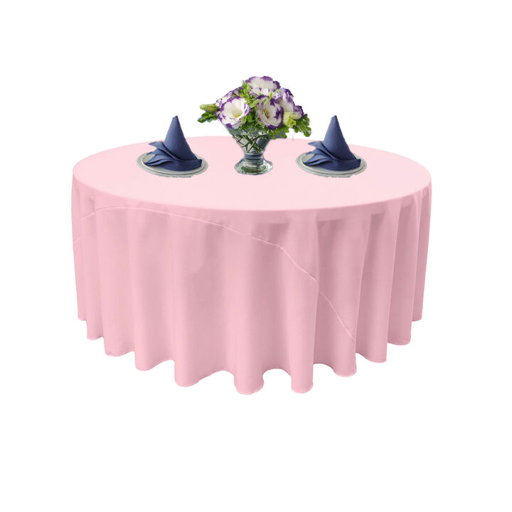 Round Polyester Poplin Tablecloth for Weddings, Parties and Banquet Tables