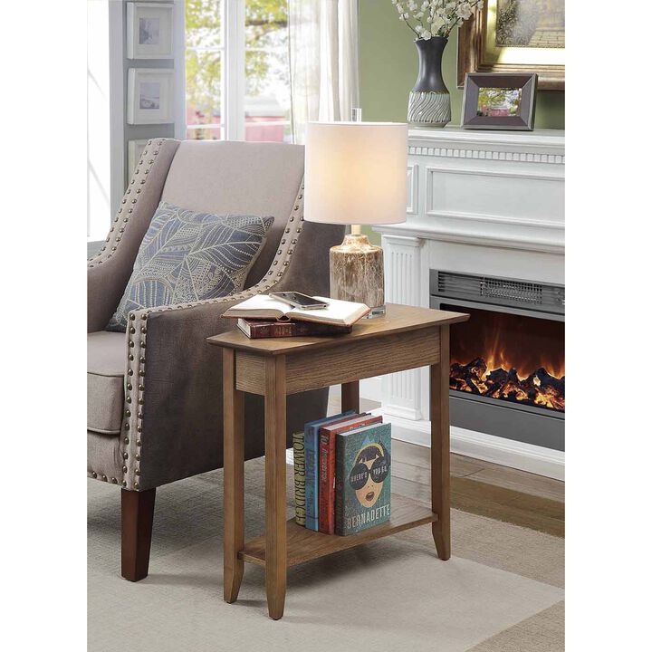 Convenience Concepts American Heritage Wedge End Table with Shelf, 24"L x 16"W x 24"H, Driftwood