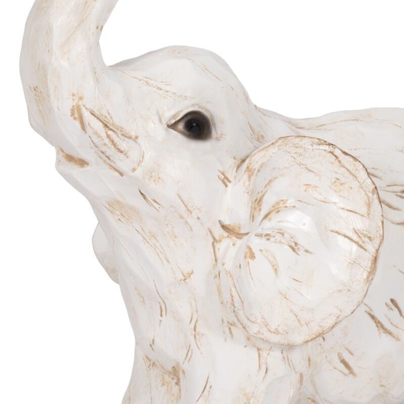 11" Elephant Figurine , White image number 4